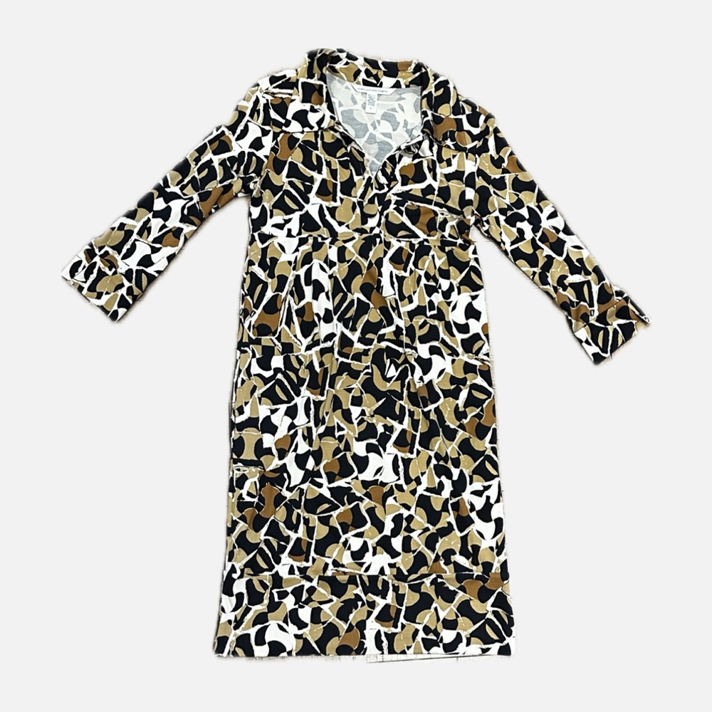 Diane von furstenberg pattern silk midi dress size 4